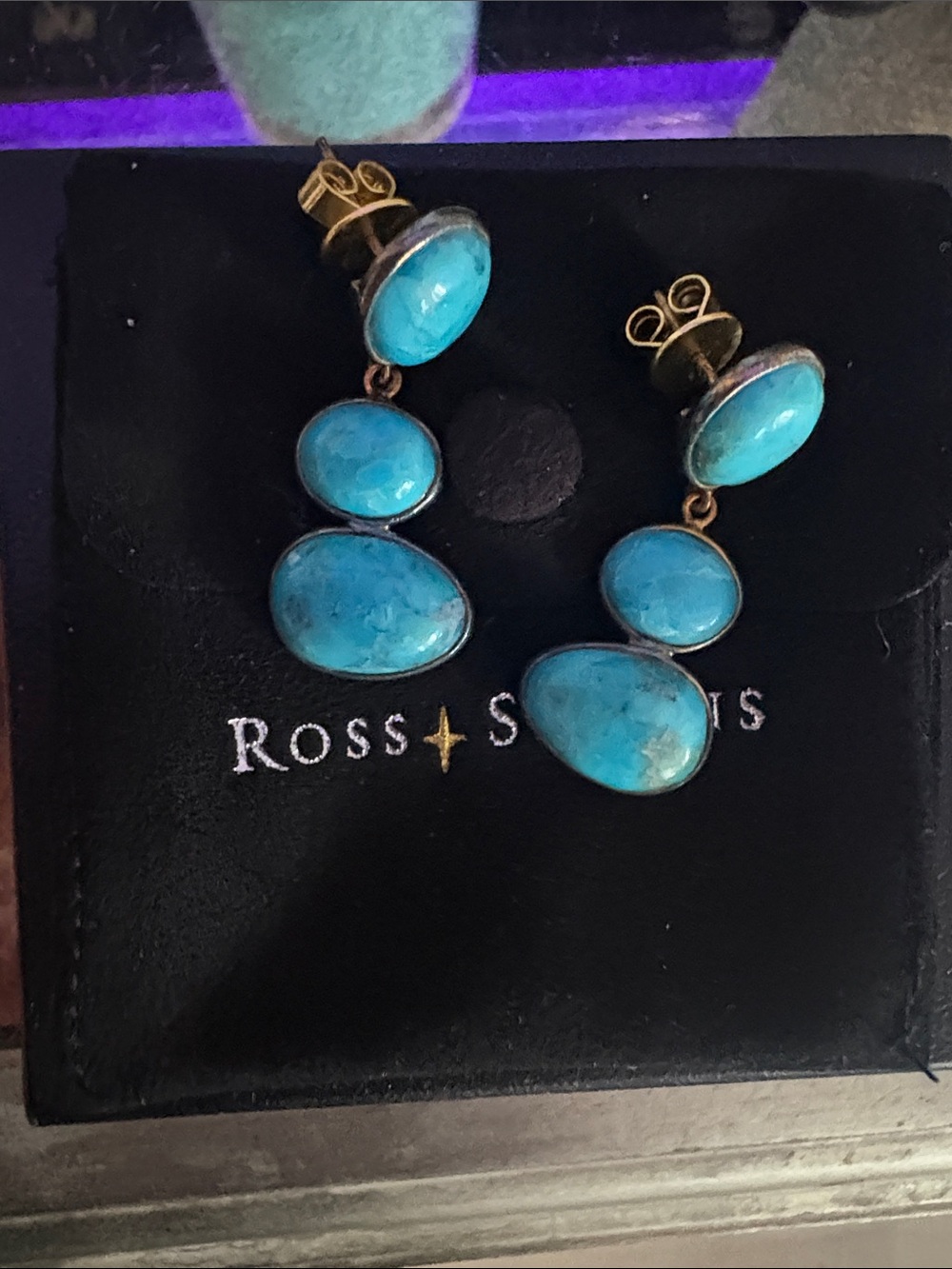 Ross Simmons Turquoise Triple-Drop Earrings